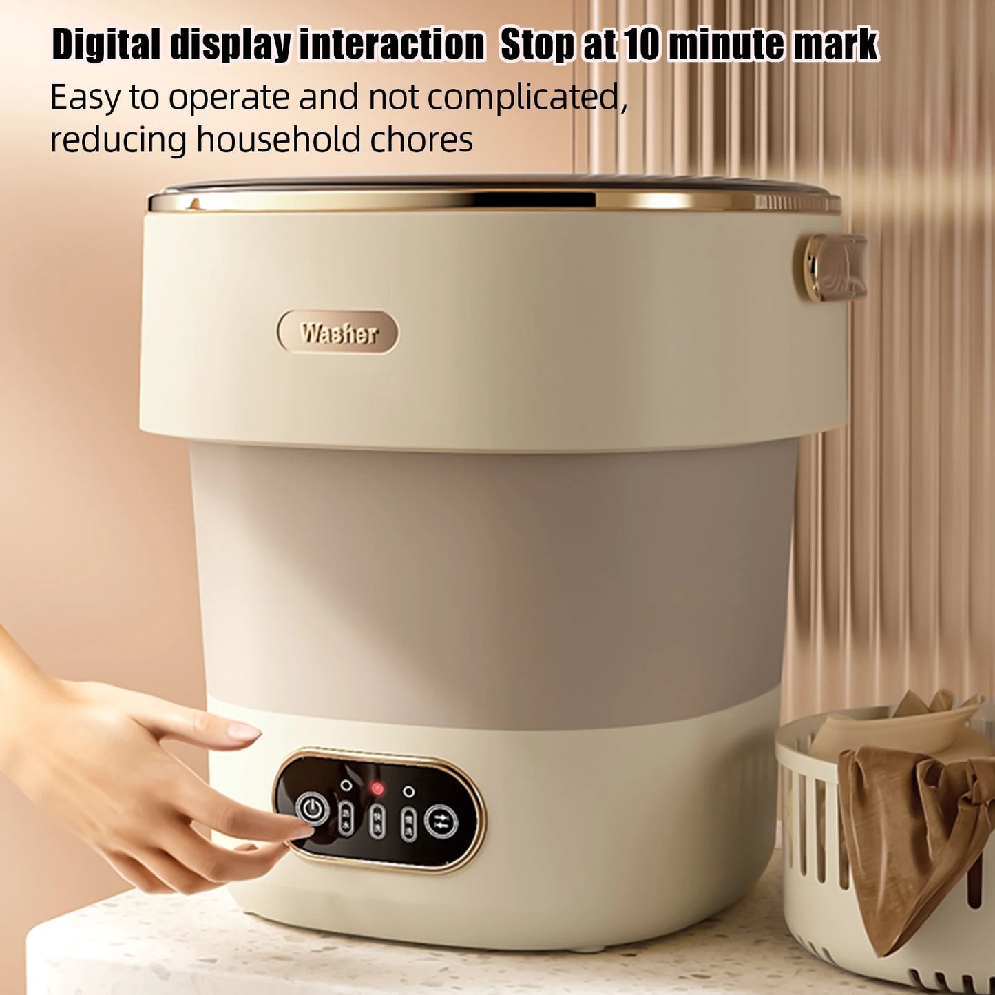 đ§ș CleanFoldâą â Mini Machine Ă Laver Pliable 13L avec Essorage | Lavage Express pour Sous-VĂȘtements & Petits Textiles