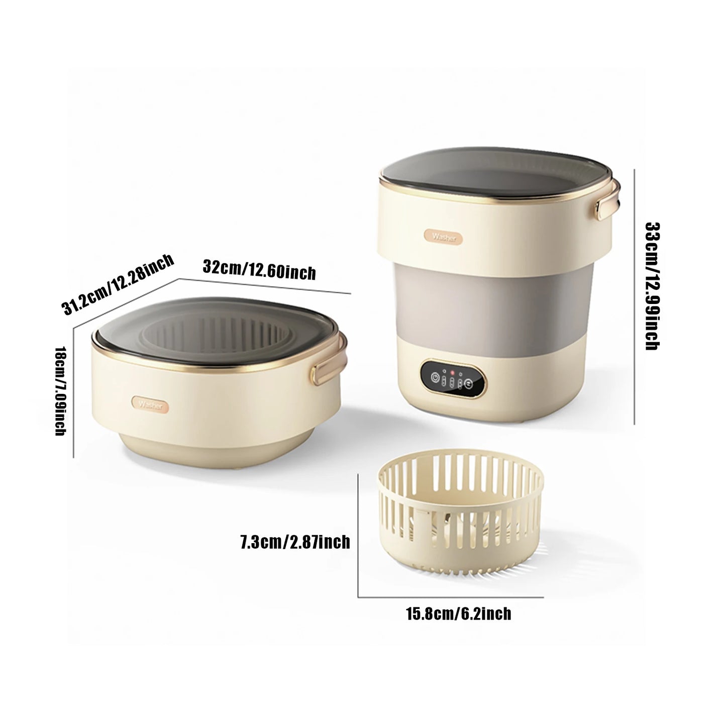 đ§ș CleanFoldâą â Mini Machine Ă Laver Pliable 13L avec Essorage | Lavage Express pour Sous-VĂȘtements & Petits Textiles