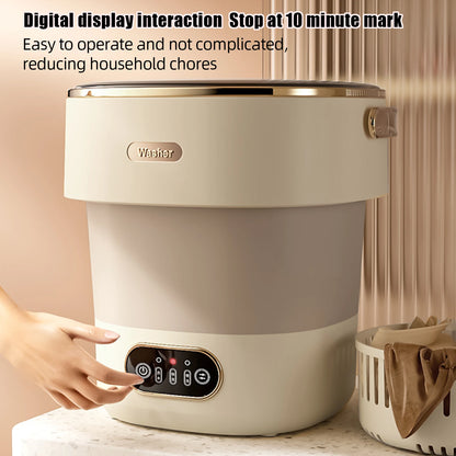 🧺 CleanFold™ – Mini Machine à Laver Pliable 13L avec Essorage | Lavage Express pour Sous-Vêtements & Petits Textiles