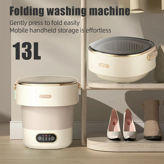🧺 CleanFold™ – Mini Machine à Laver Pliable 13L avec Essorage | Lavage Express pour Sous-Vêtements & Petits Textiles